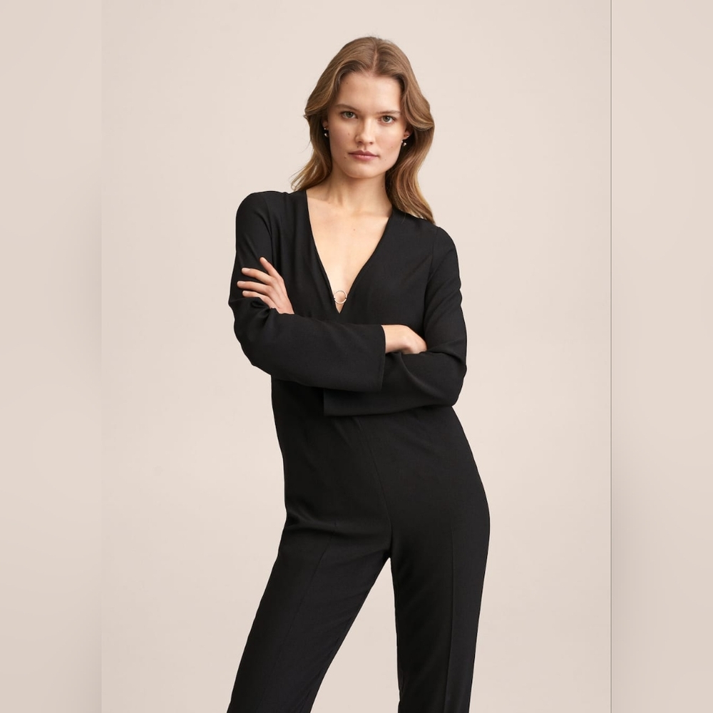 NWT Mango Fluid jumpsuit with metallic applique xs